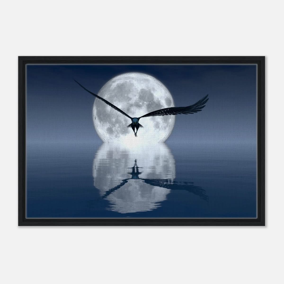 Animal Kingdom Wall art print collection | Eagle - Framed Canvas - 50x75 cm / 20x30″ - Black frame