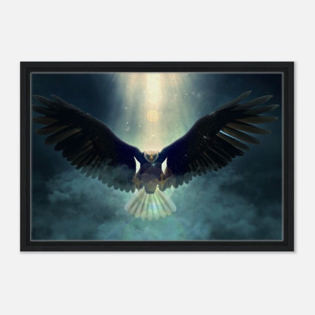 Animal Kingdom Wall art print collection | Eagle - Framed Canvas - 40x60 cm / 16x24″ - Black frame