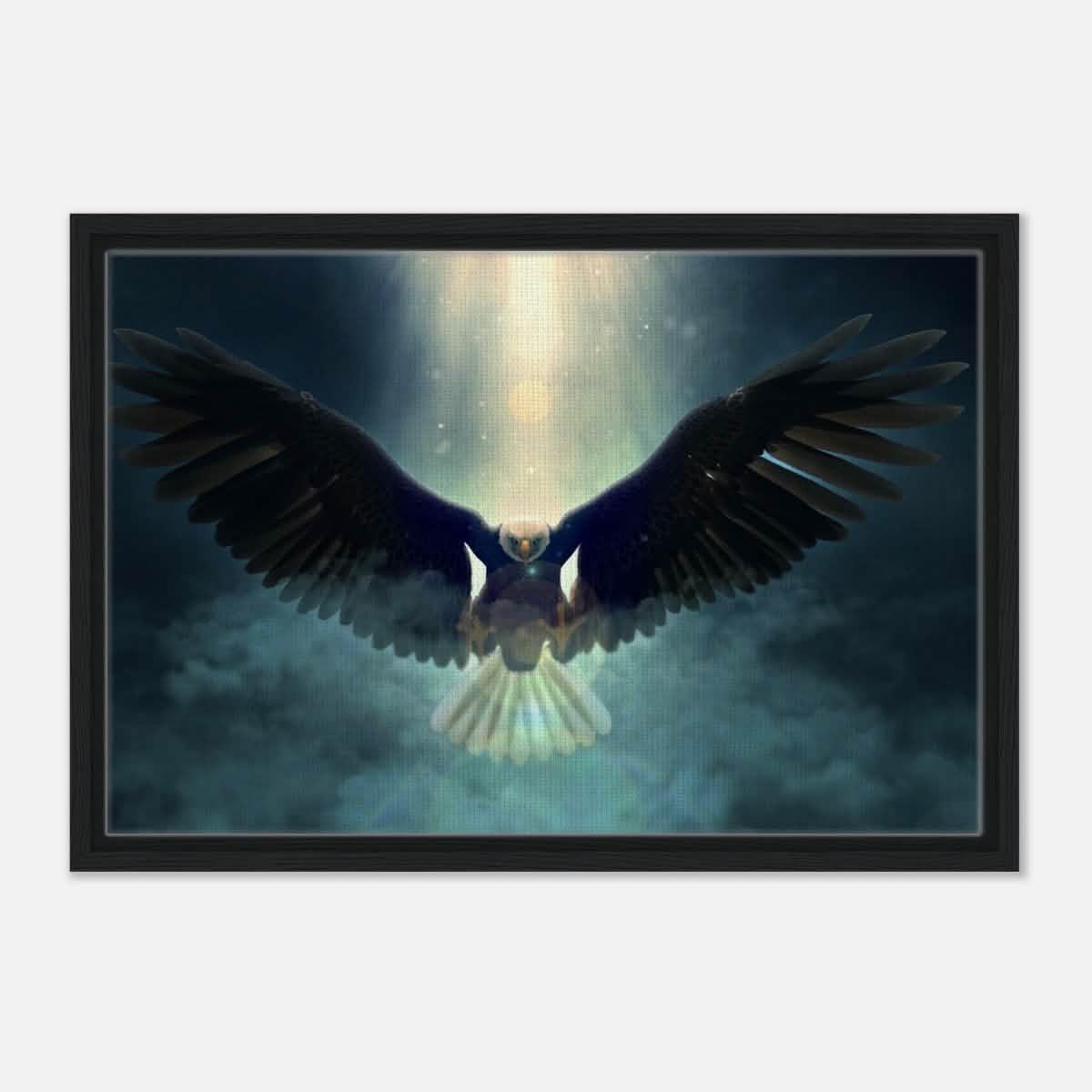 Animal Kingdom Wall art print collection | Eagle - Framed Canvas - 40x60 cm / 16x24″ - Black frame