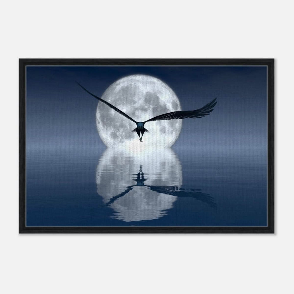 Animal Kingdom Wall art print collection | Eagle - Framed Canvas - 60x90 cm / 24x36″ - Black frame
