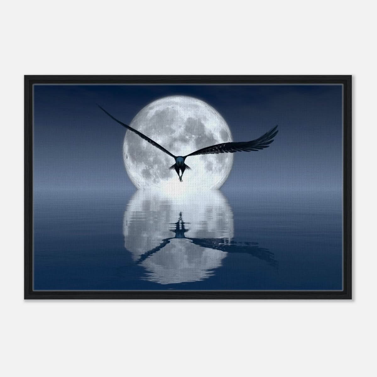 Animal Kingdom Wall art print collection | Eagle - Framed Canvas - 60x90 cm / 24x36″ - Black frame