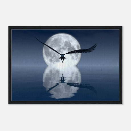 Animal Kingdom Wall art print collection | Eagle - Framed Canvas - 60x90 cm / 24x36″ - Black frame