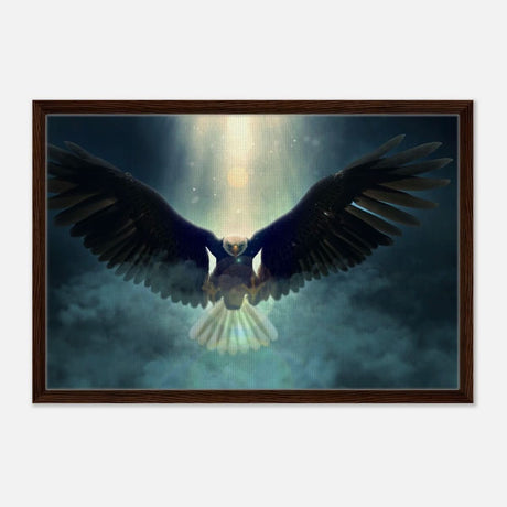 Animal Kingdom Wall art print collection | Eagle - Framed Canvas - 50x75 cm / 20x30″ - Dark wood frame