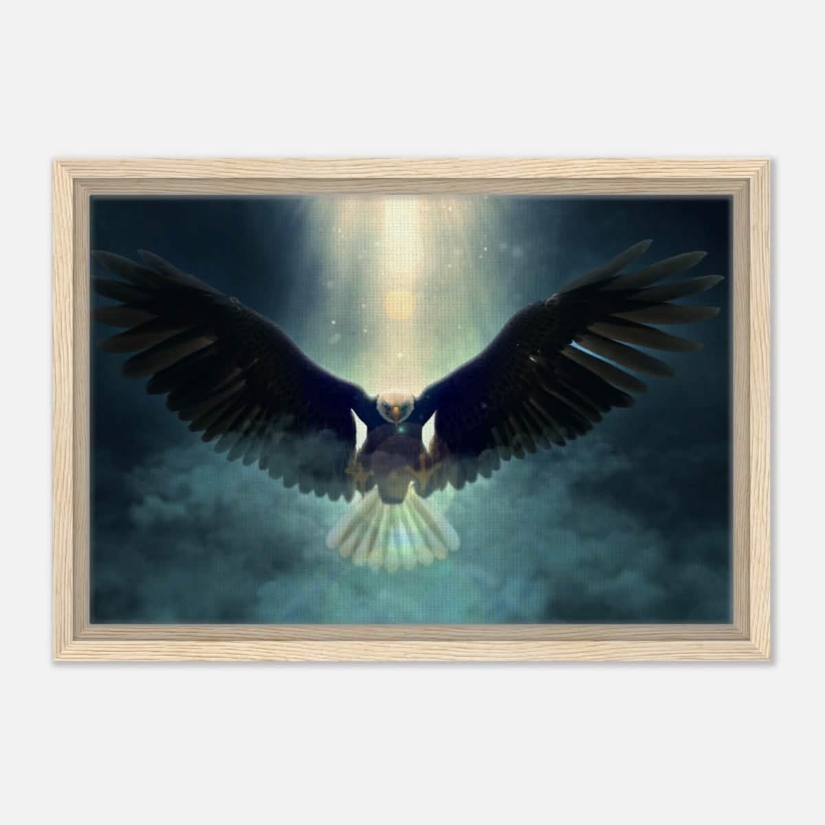 Animal Kingdom Wall art print collection | Eagle - Framed Canvas - 30x45 cm / 12x18″ - Wood frame