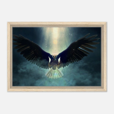 Animal Kingdom Wall art print collection | Eagle - Framed Canvas - 30x45 cm / 12x18″ - Wood frame