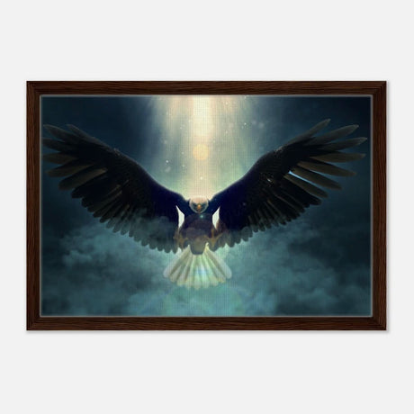 Animal Kingdom Wall art print collection | Eagle - Framed Canvas - 40x60 cm / 16x24″ - Dark wood frame