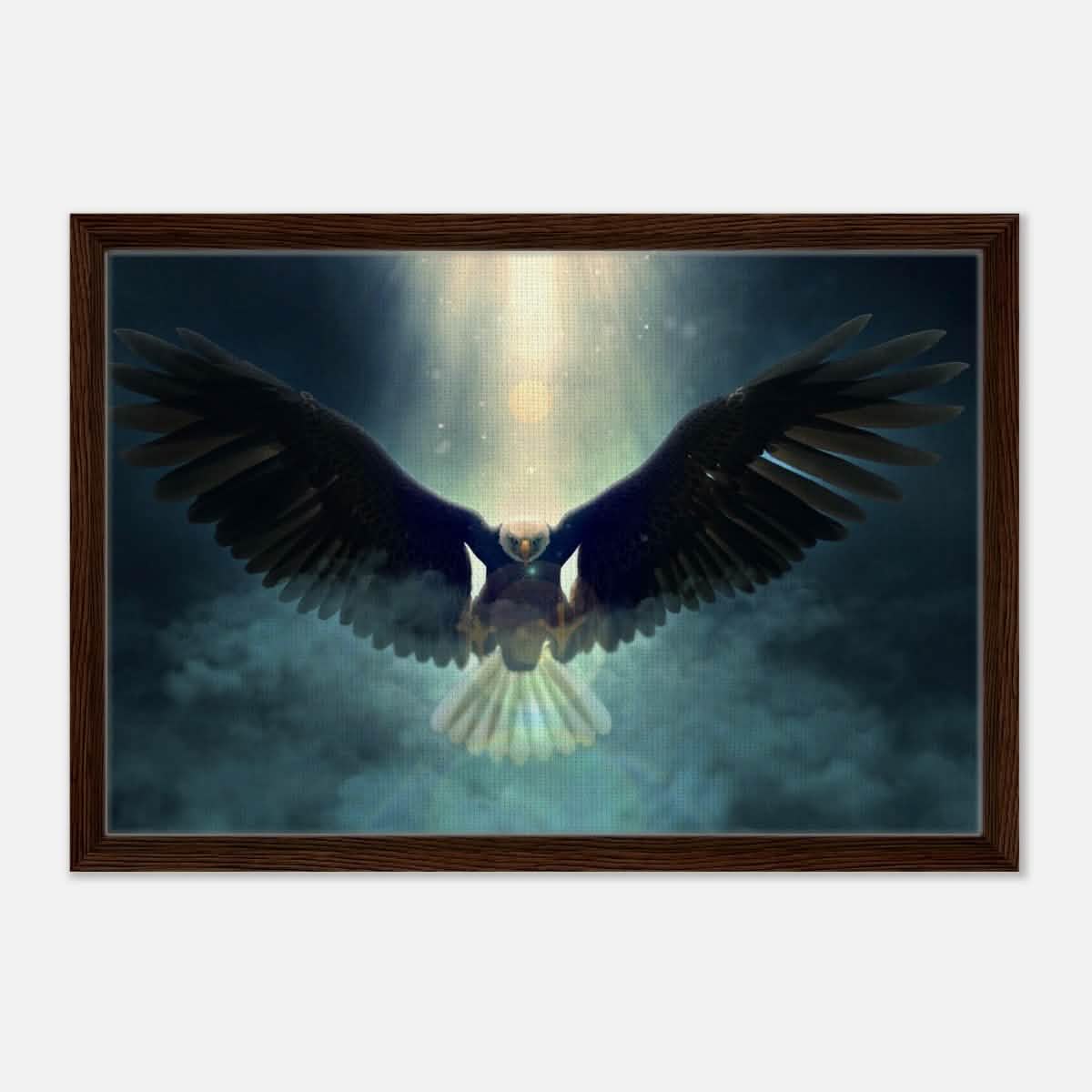 Animal Kingdom Wall art print collection | Eagle - Framed Canvas - 40x60 cm / 16x24″ - Dark wood frame
