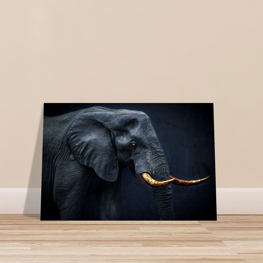 Animal Kingdom Wall art print collection | Elephant | Golden Tusk - Wood Prints - 60x90 cm / 24x36″ -