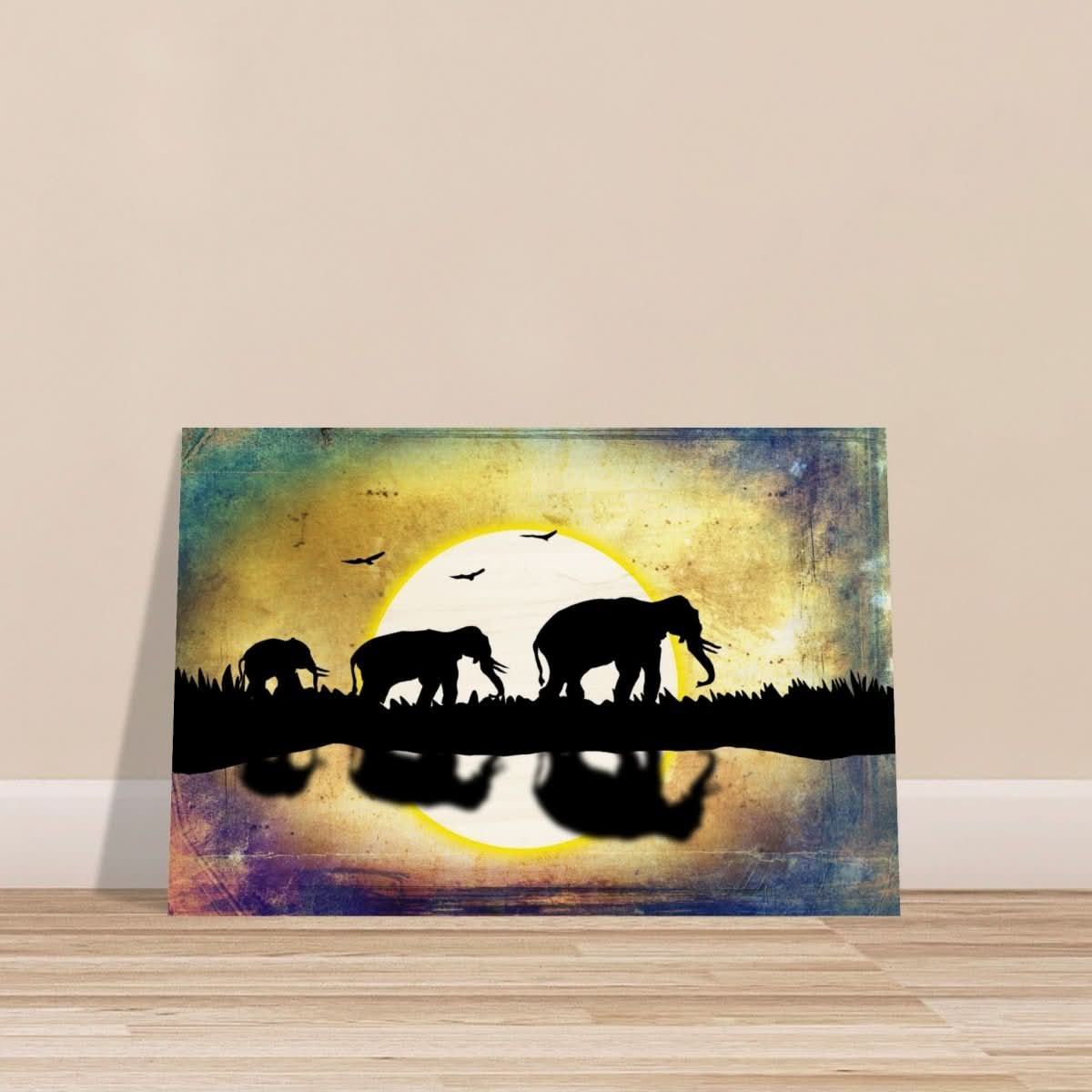 Animal Kingdom Wall art print collection | Elephants - Wood Prints - 30x45 cm / 12x18″ -