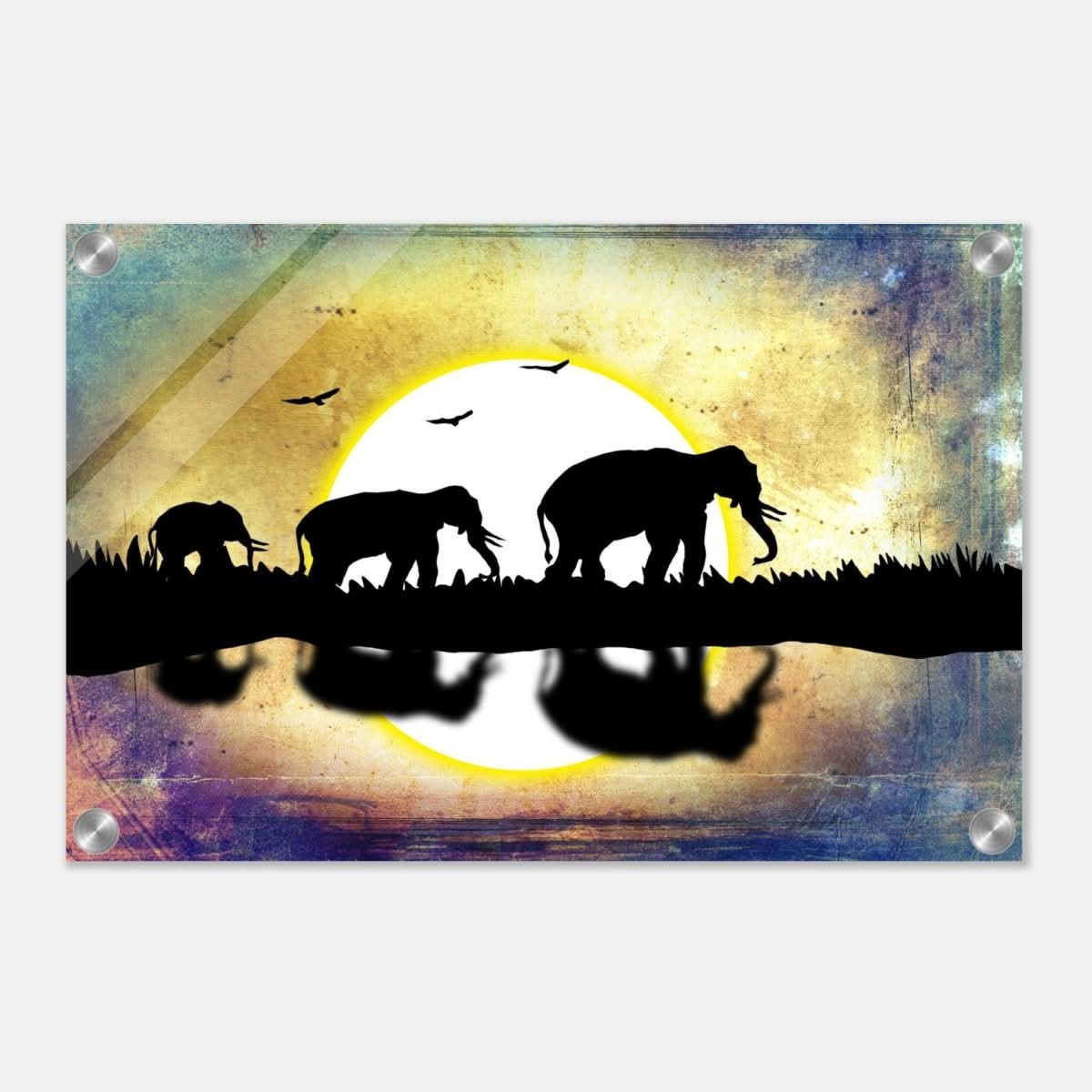 Animal Kingdom Wall art print collection | Elephants - Acrylic Print - 30x45 cm / 12x18″ -