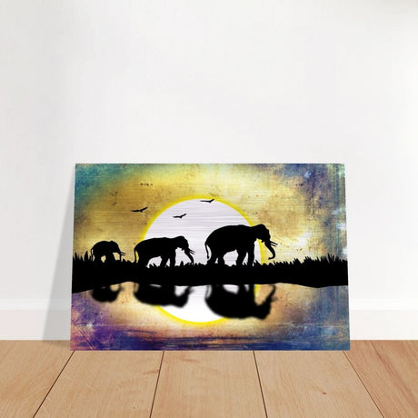 Animal Kingdom Wall art print collection | Elephants - Brushed Aluminum Print - 50x75 cm / 20x30″ -