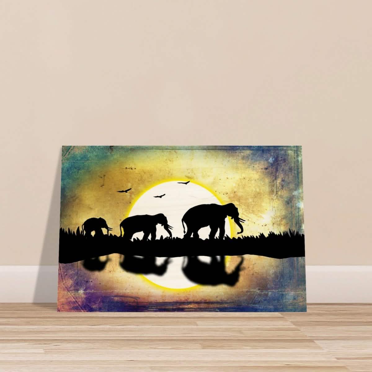 Animal Kingdom Wall art print collection | Elephants - Wood Prints - 40x60 cm / 16x24″ -