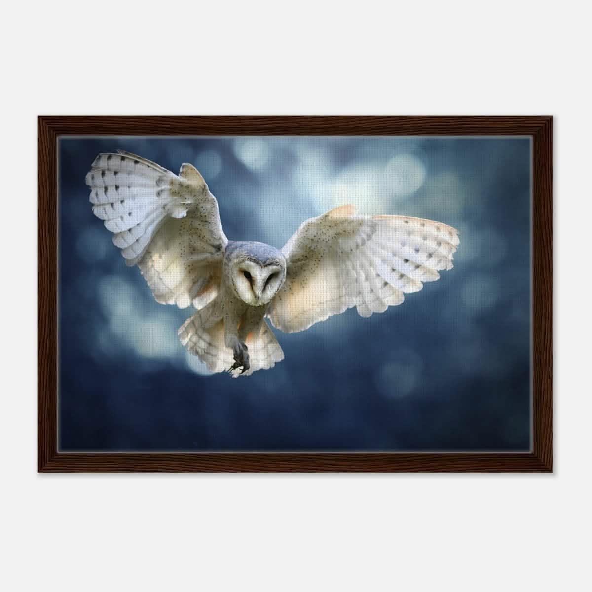 Animal Kingdom Wall art print collection | Owl - Framed Canvas - 40x60 cm / 16x24″ - Dark wood frame