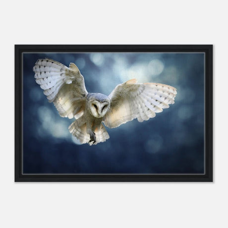 Animal Kingdom Wall art print collection | Owl - Framed Canvas - 40x60 cm / 16x24″ - Black frame