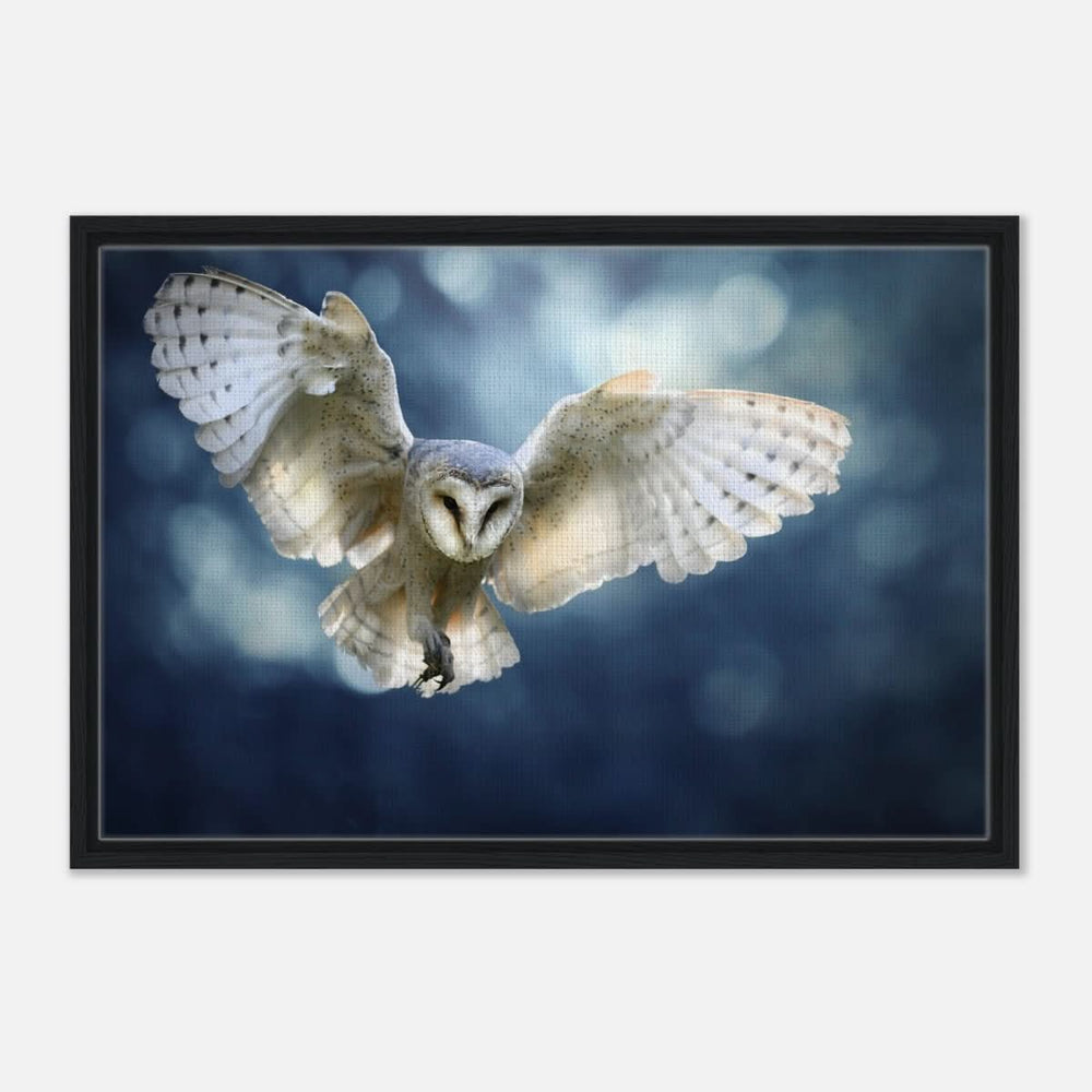 Animal Kingdom Wall art print collection | Owl - Framed Canvas - 50x75 cm / 20x30″ - Black frame