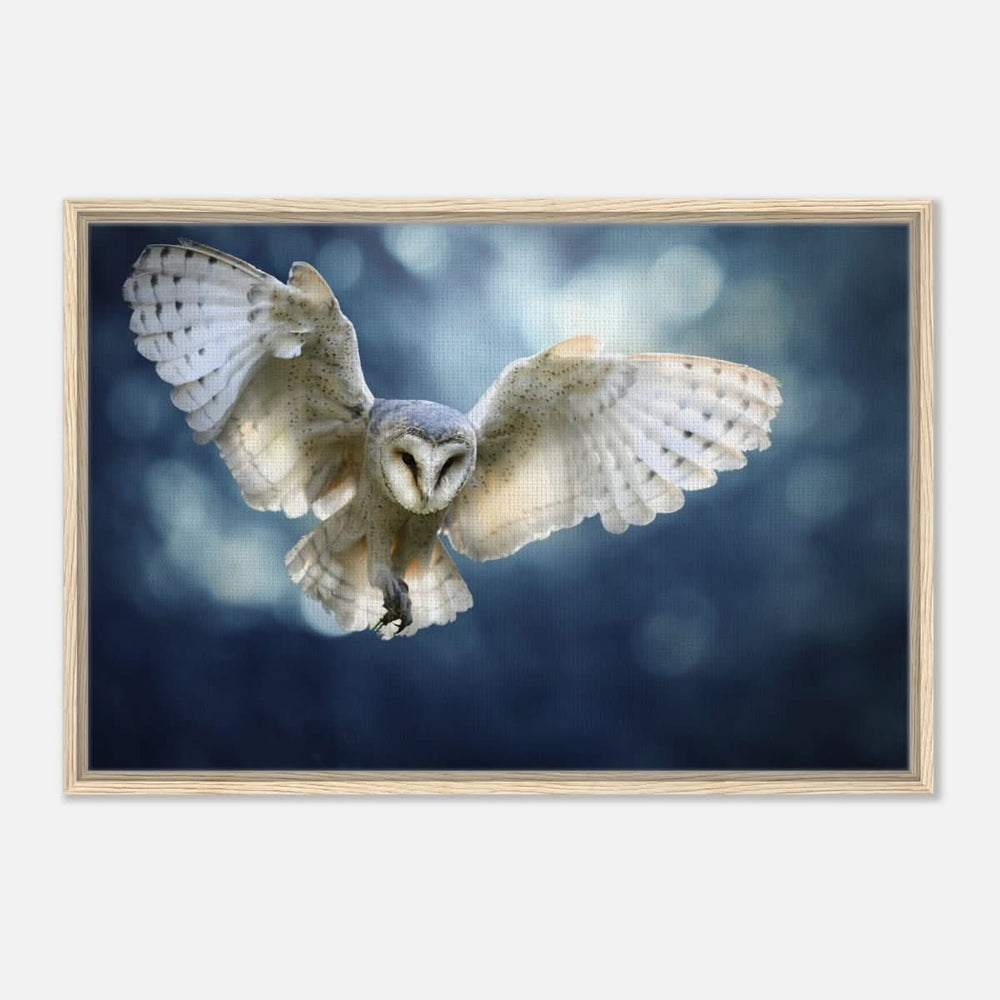 Animal Kingdom Wall art print collection | Owl - Framed Canvas - 60x90 cm / 24x36″ - Wood frame