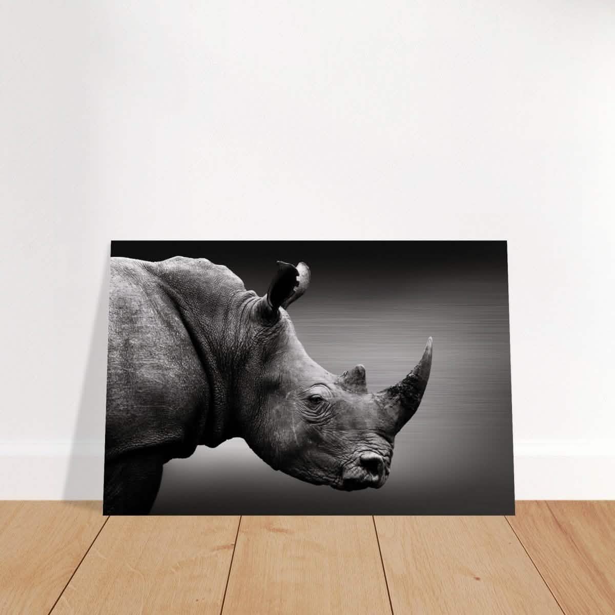 Animal Kingdom Wall art print collection | rhino - Brushed Aluminum Print - 60x90 cm / 24x36″ -