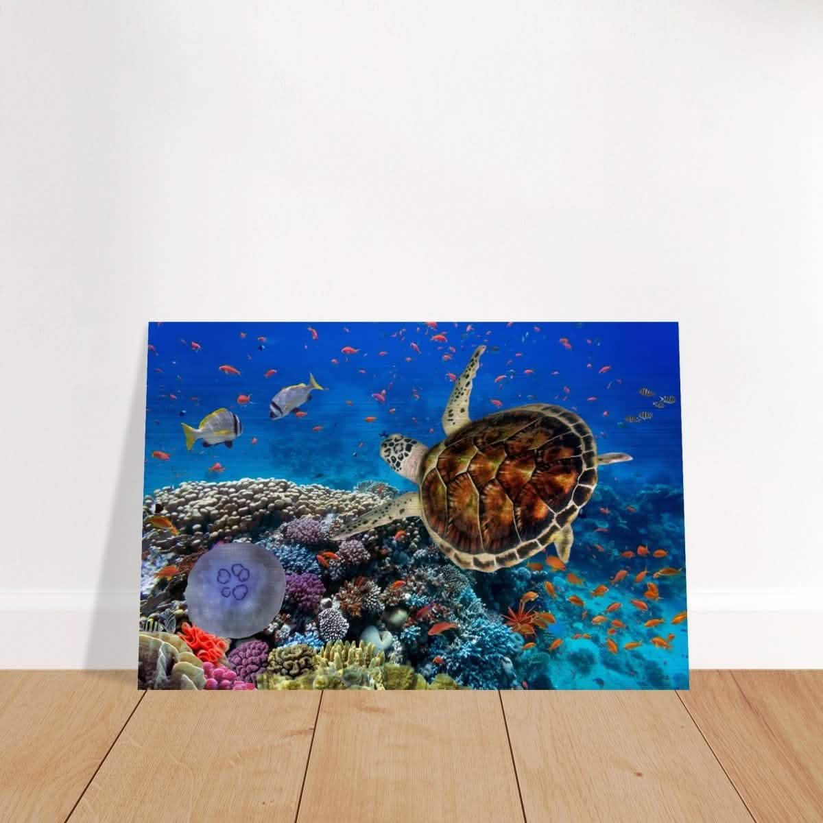 Animal Kingdom Wall art print collection | Sea turtle - Brushed Aluminum Print - 60x90 cm / 24x36″ -