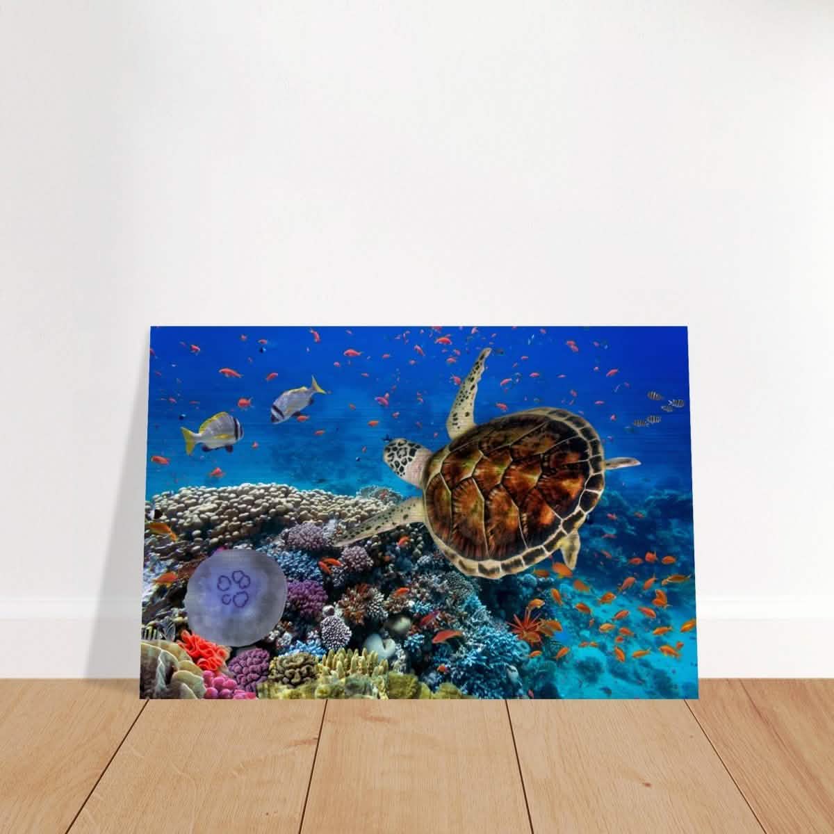Animal Kingdom Wall art print collection | Sea turtle - Brushed Aluminum Print - 30x45 cm / 12x18″ -