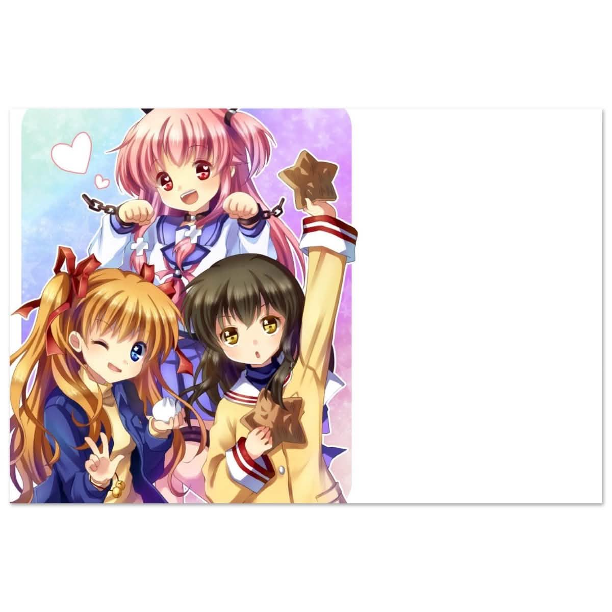 Anime Trio Bliss | Angel Beats! | wall art print - 60x90 cm / 24x36″ - Aluminum Print -