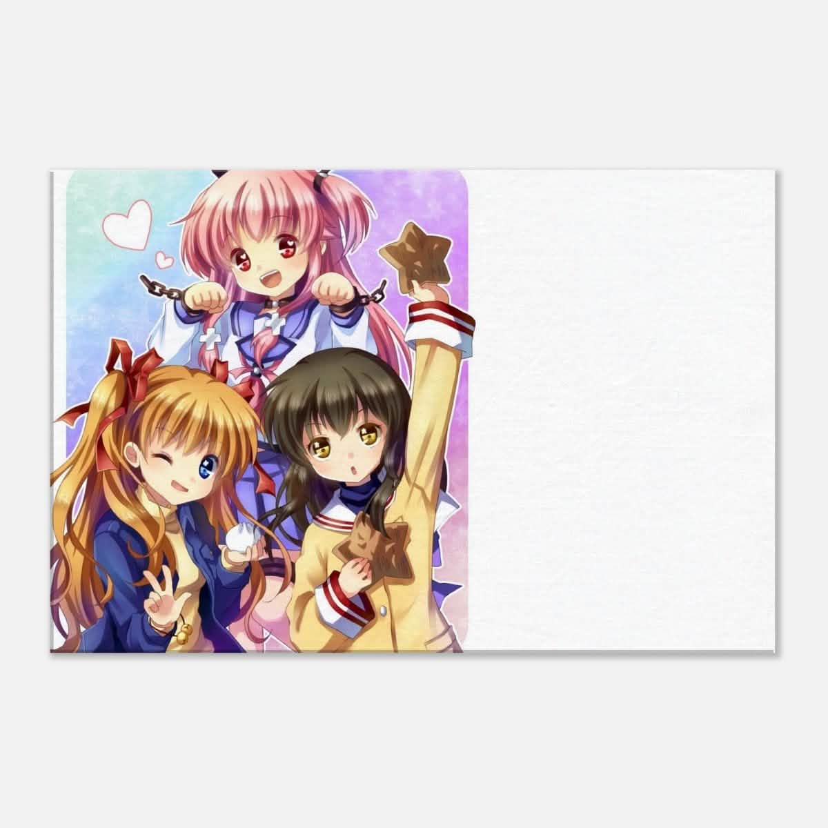 Anime Trio Bliss | Angel Beats! | wall art print - 50x75 cm / 20x30″ - Canvas -