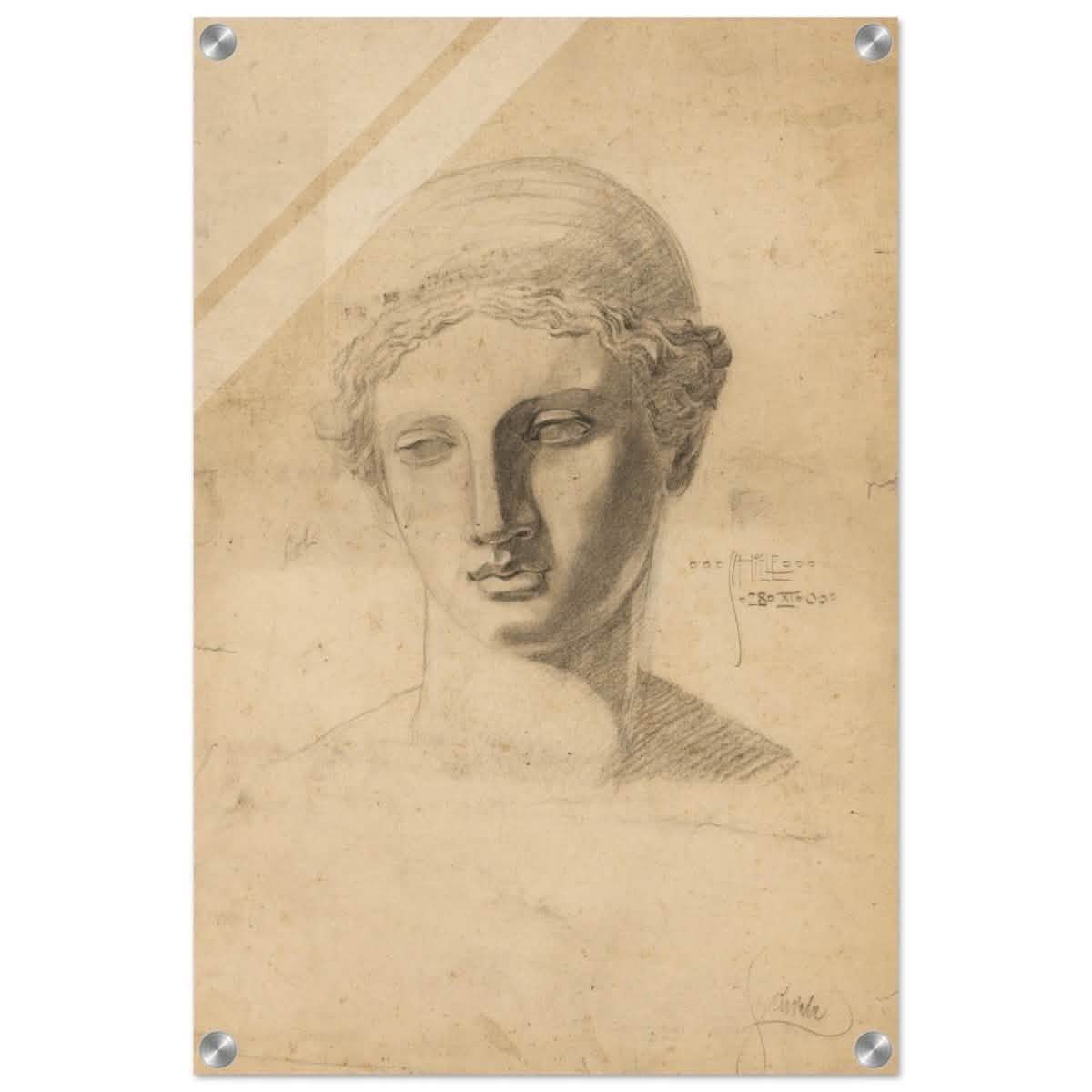 Antike Büste (1906) by Egon Schiele | Vintage wall art print - Acrylic Print - 40x60 cm / 16x24″ -