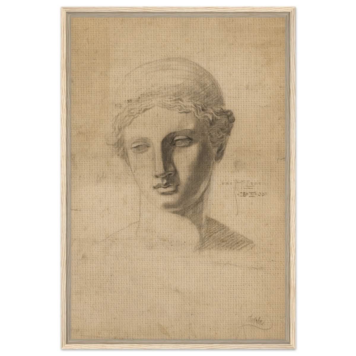 Antike Büste (1906) by Egon Schiele | Vintage wall art print - Framed Canvas - 60x90 cm / 24x36″ - Wood frame