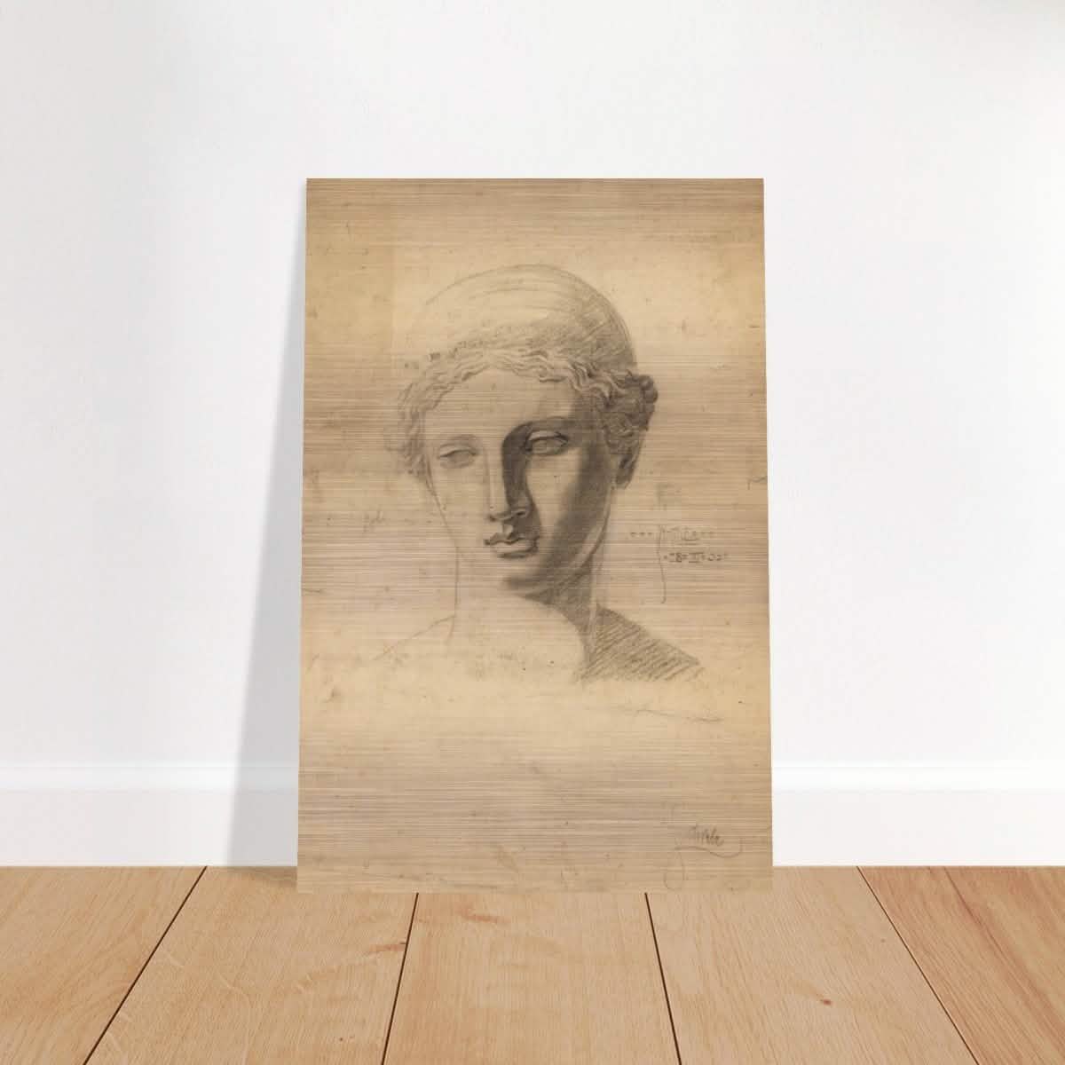 Antike Büste (1906) by Egon Schiele | Vintage wall art print - Brushed Aluminum Print - 30x45 cm / 12x18″ -