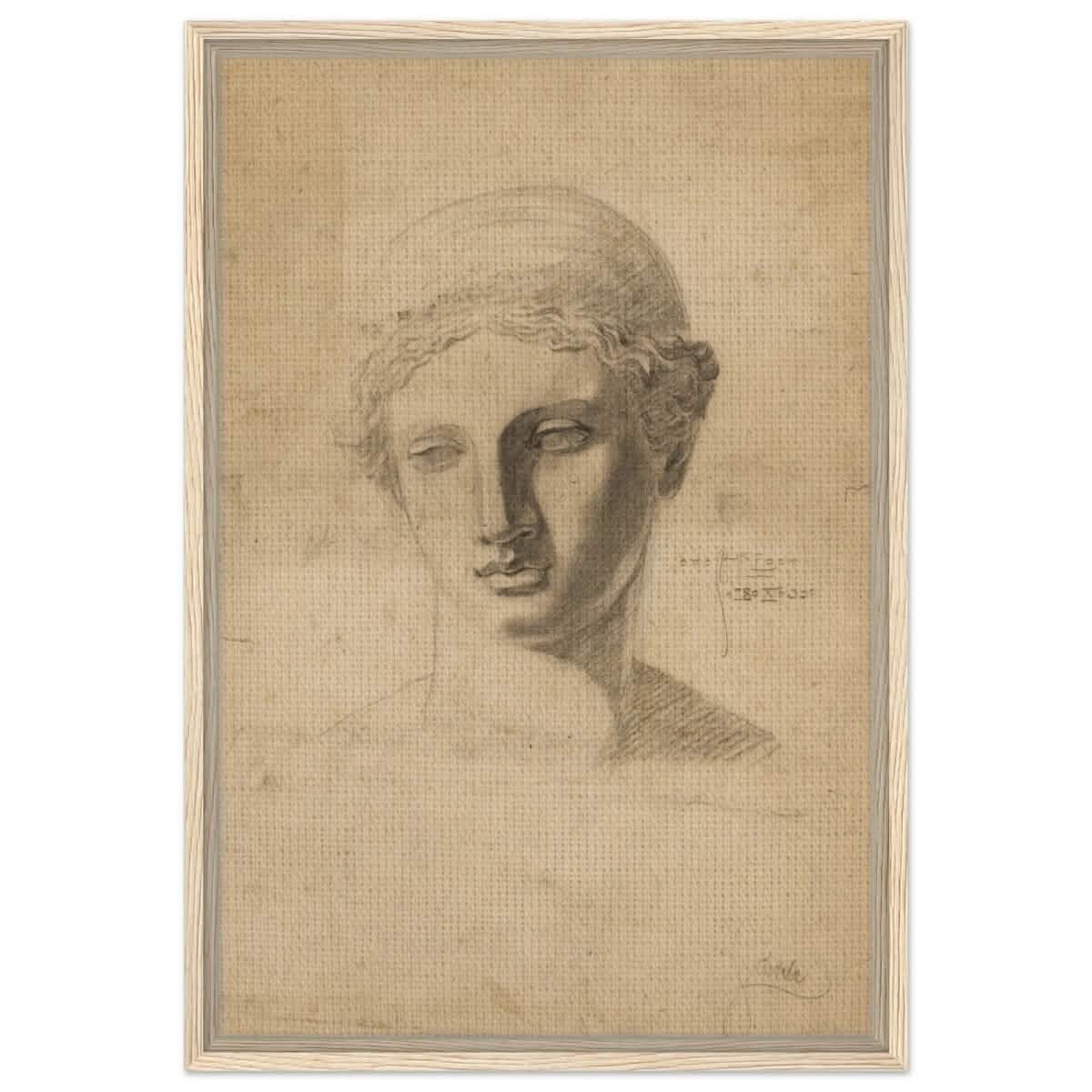 Antike Büste (1906) by Egon Schiele | Vintage wall art print - Framed Canvas - 50x75 cm / 20x30″ - Wood frame