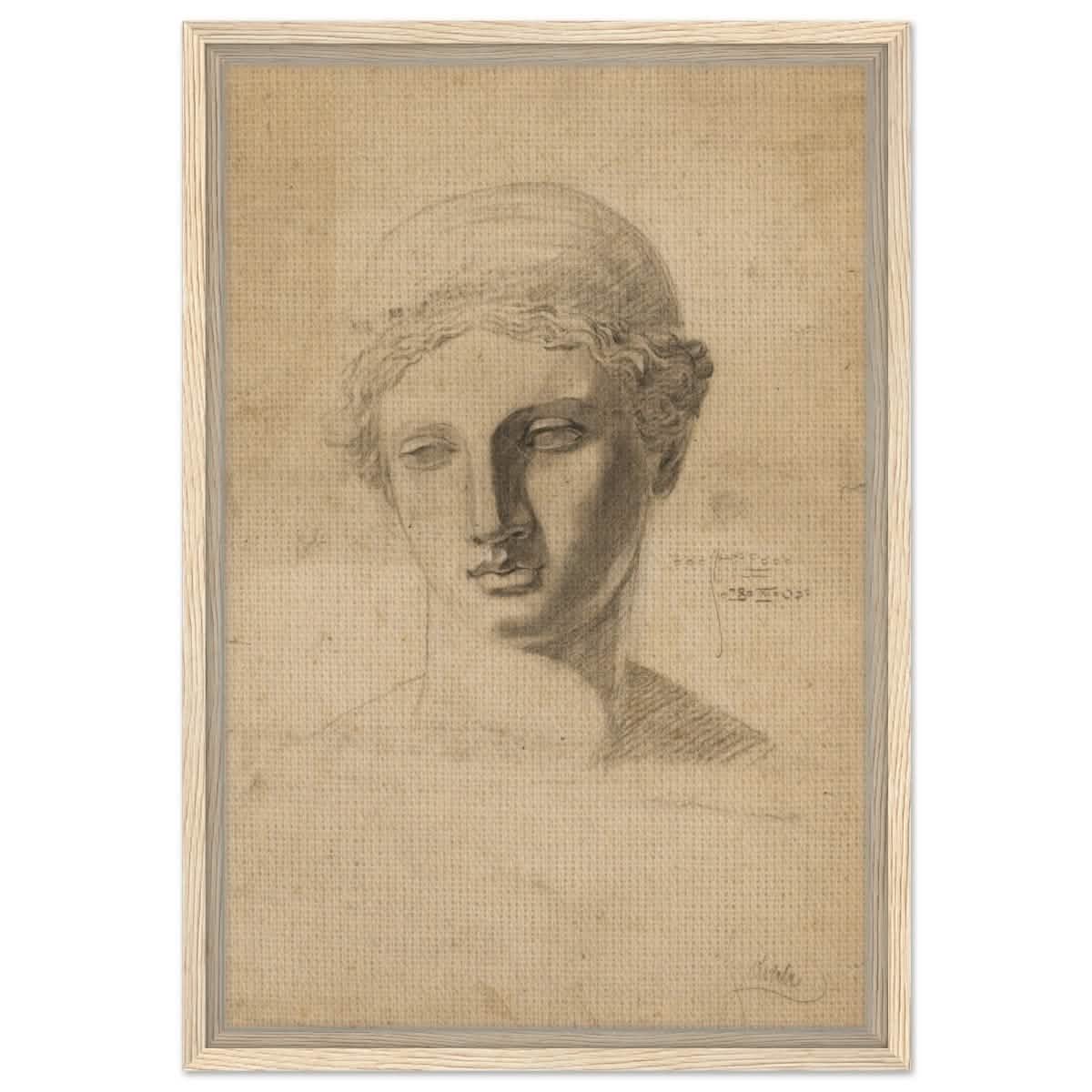 Antike Büste (1906) by Egon Schiele | Vintage wall art print - Framed Canvas - 40x60 cm / 16x24″ - Wood frame