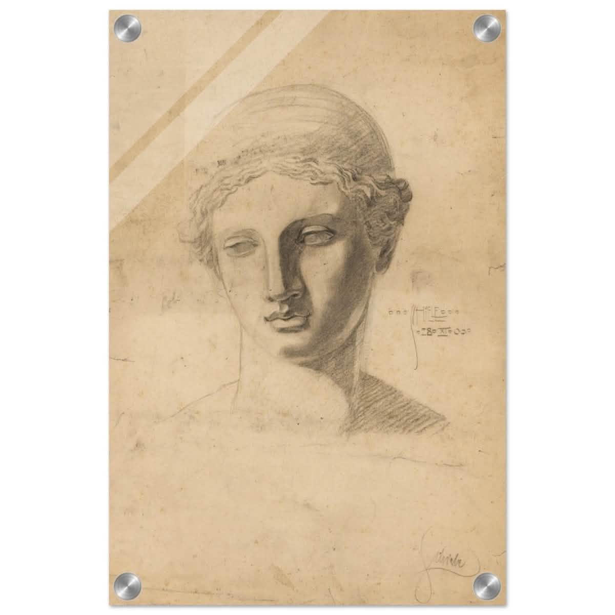 Antike Büste (1906) by Egon Schiele | Vintage wall art print - Acrylic Print - 30x45 cm / 12x18″ -