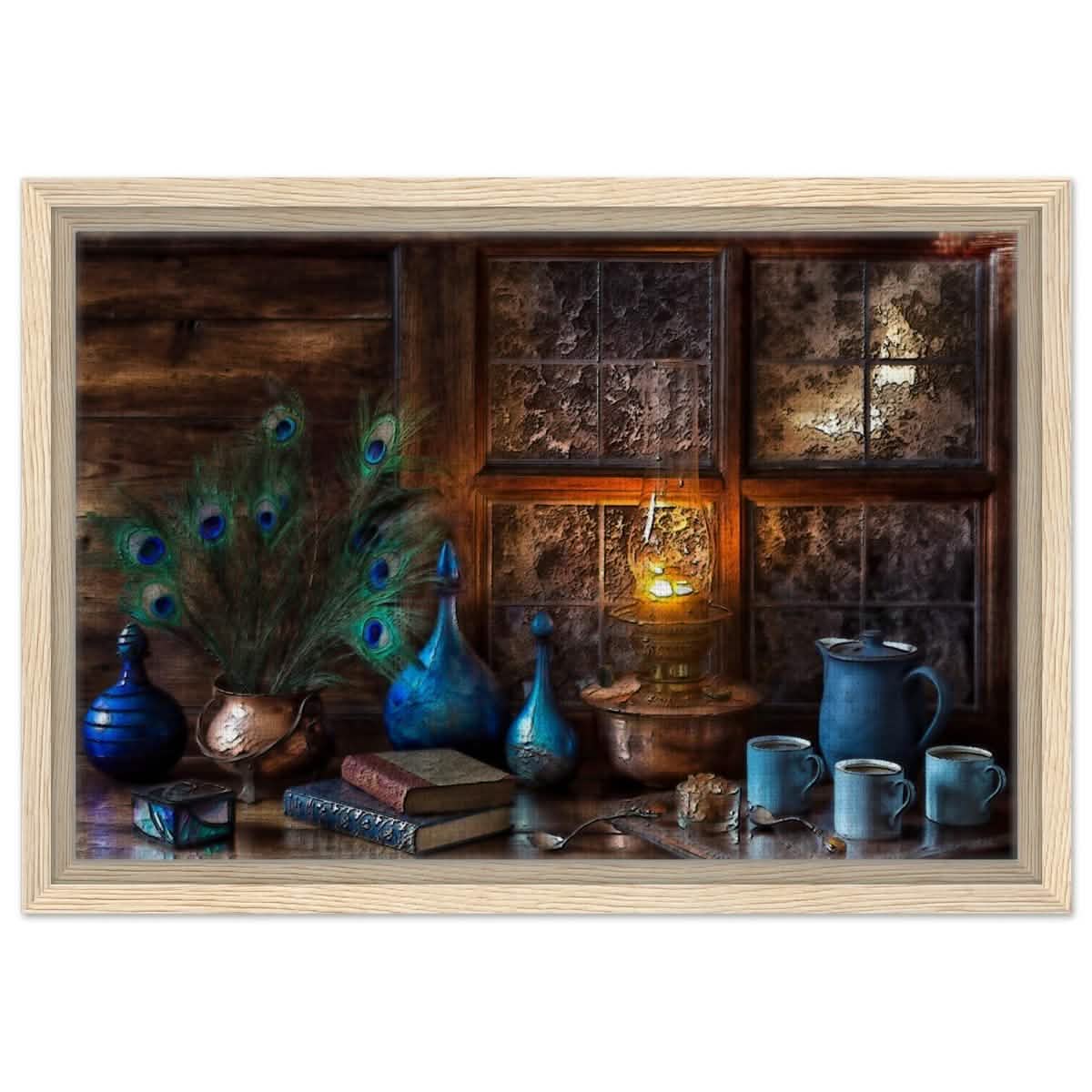 Antique Reflections | Classical Realism | Vintage Wall art print - Framed Canvas - 30x45 cm / 12x18″ - Wood frame