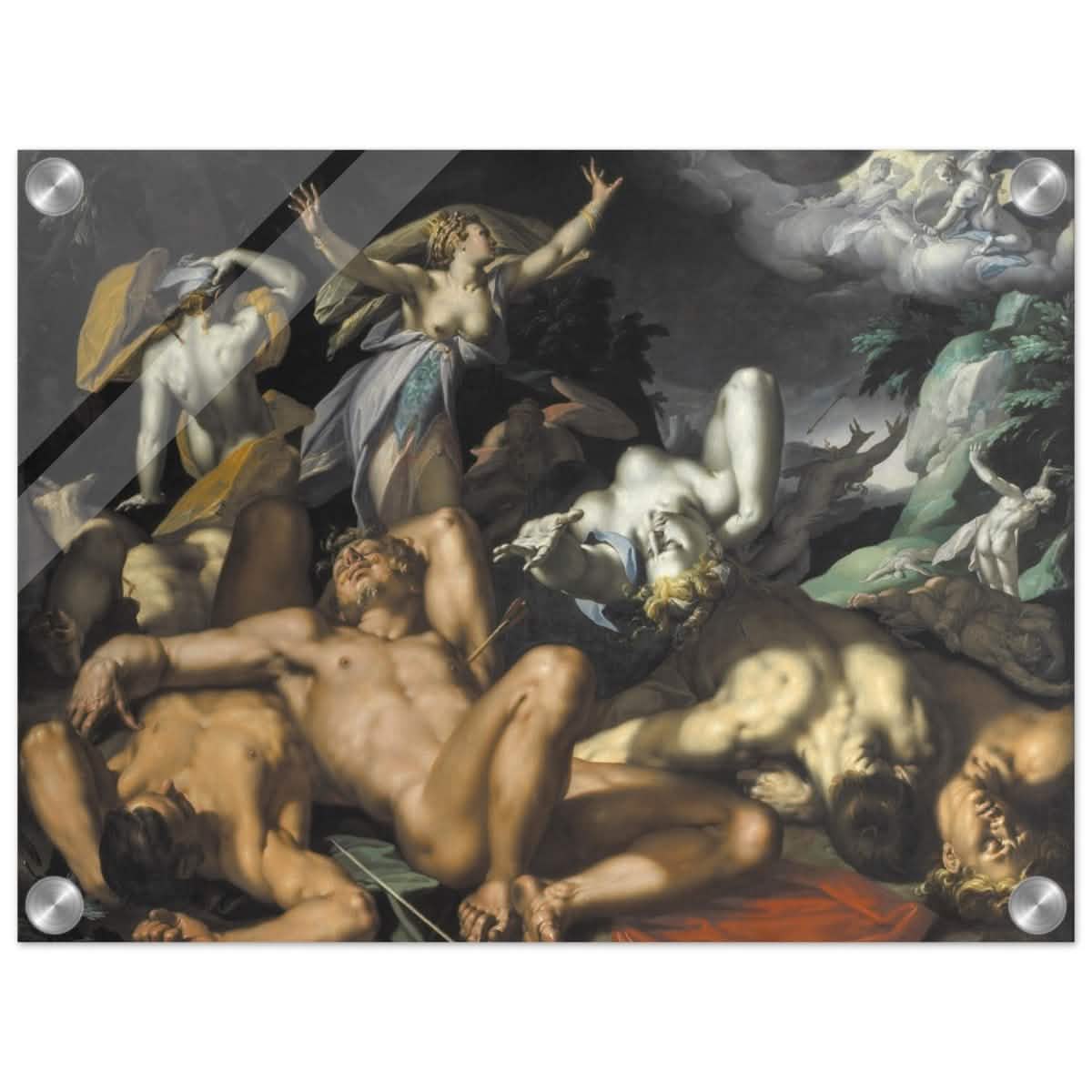 Apollo and Diana Punishing Niobe by Killing her Children by Abraham Bloemaert | Vintage wall art print - Acrylic Print - 30x40 cm / 12x16″ -