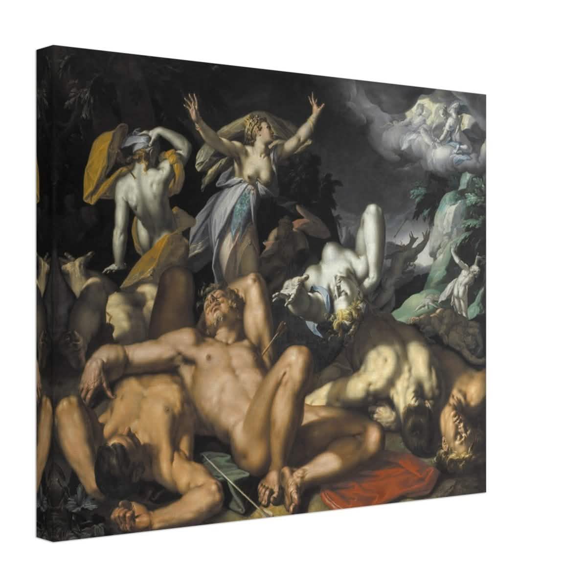 Apollo and Diana Punishing Niobe by Killing her Children by Abraham Bloemaert | Vintage wall art print - Canvas - 40x50 cm / 16x20″ -