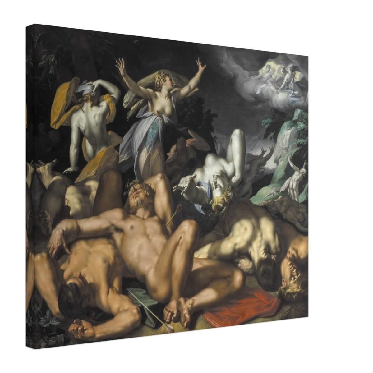 Apollo and Diana Punishing Niobe by Killing her Children by Abraham Bloemaert | Vintage wall art print - Canvas - 50x60 cm / 20x24″ -