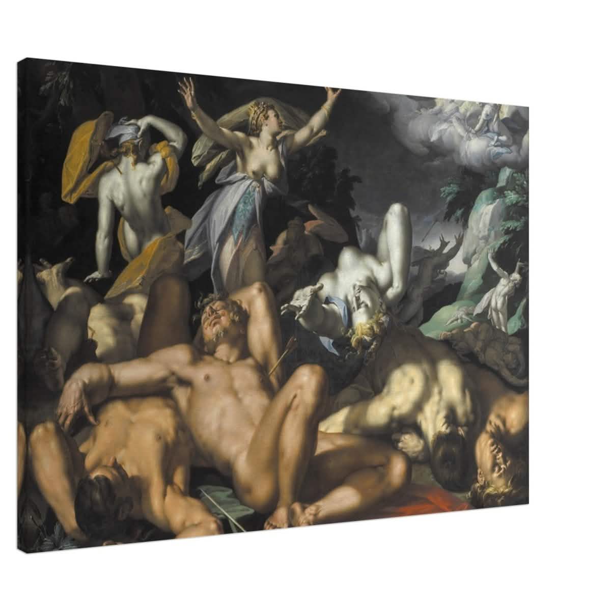 Apollo and Diana Punishing Niobe by Killing her Children by Abraham Bloemaert | Vintage wall art print - Canvas - 70x100 cm / 28x40″ -