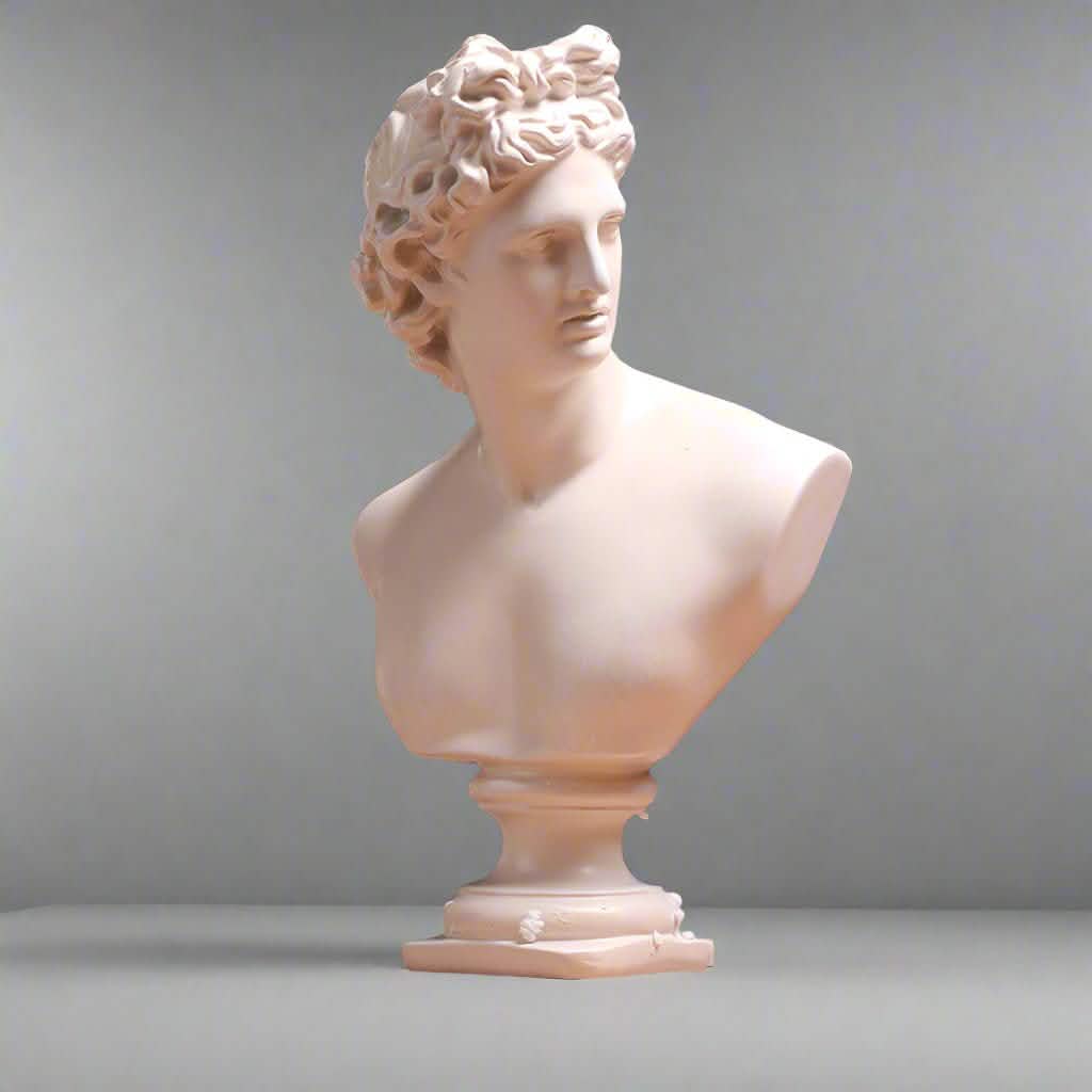 Apollo & Athena Resin Bust Sculptures – Classic Home Décor - Apollo Bust Sculpture -