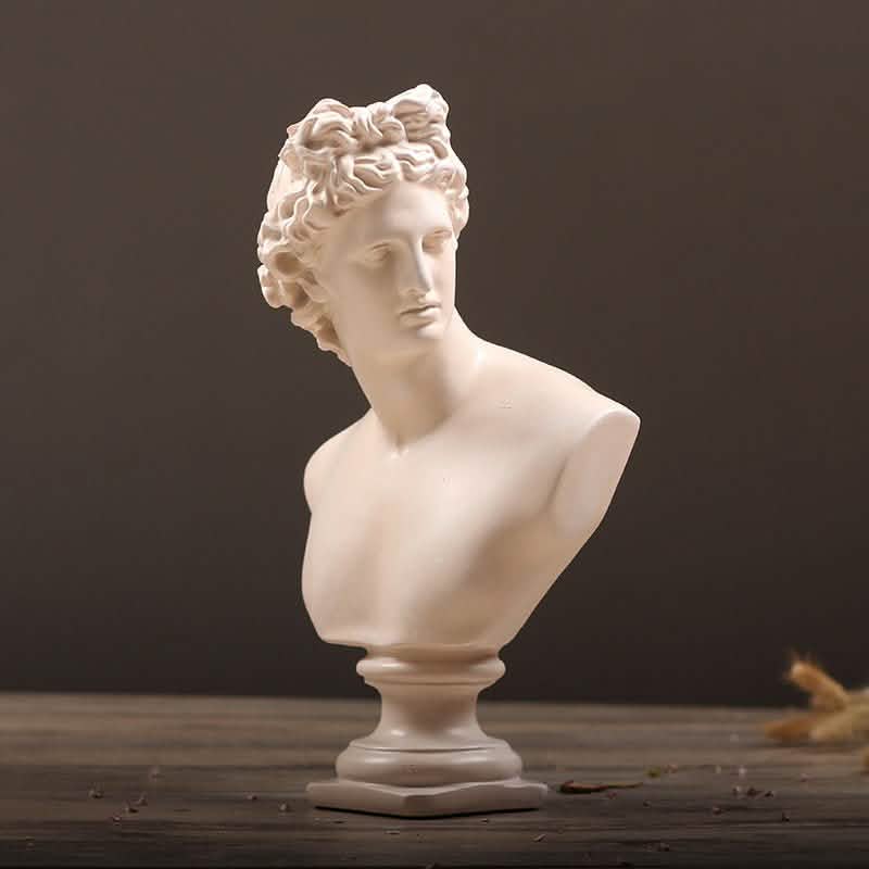 Apollo & Athena Resin Bust Sculptures – Classic Home Décor - Apollo Bust Sculpture -