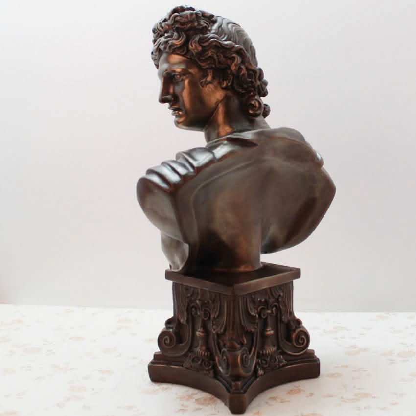 Apollo Bust Sculpture – Classical Bronze Art Décor - Bronze -