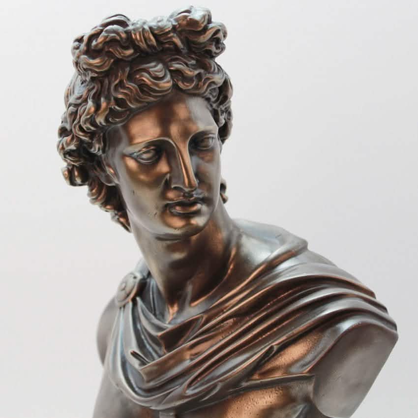 Apollo Bust Sculpture – Classical Bronze Art Décor - Bronze -