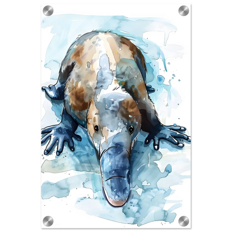 Aqua Explorer | Platypus | Modern watercolor - inspired animal art - 30x45 cm / 12x18″ - Acrylic Print -