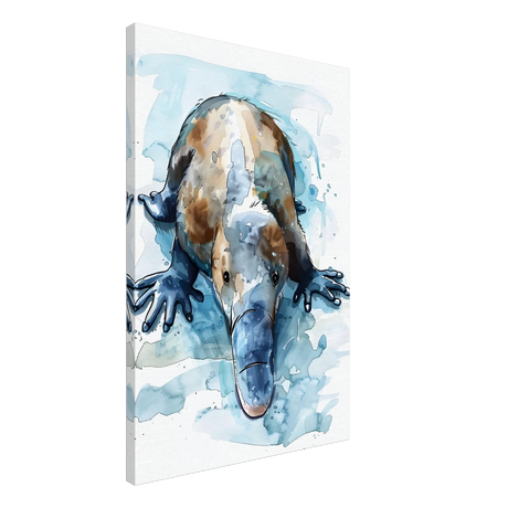 Aqua Explorer | Platypus | Modern watercolor - inspired animal art - 50x75 cm / 20x30″ - Canvas -