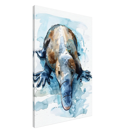 Aqua Explorer | Platypus | Modern watercolor - inspired animal art - 60x90 cm / 24x36″ - Canvas -