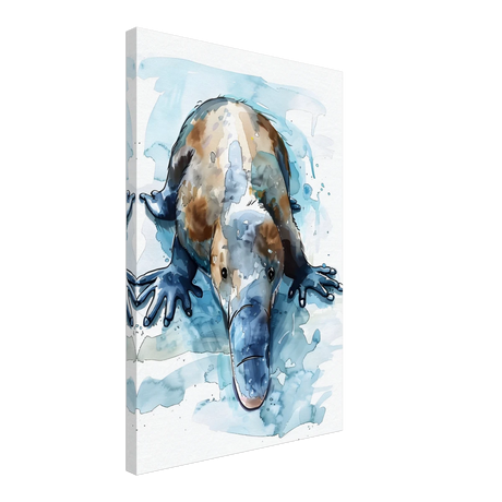 Aqua Explorer | Platypus | Modern watercolor - inspired animal art - 40x60 cm / 16x24″ - Canvas -