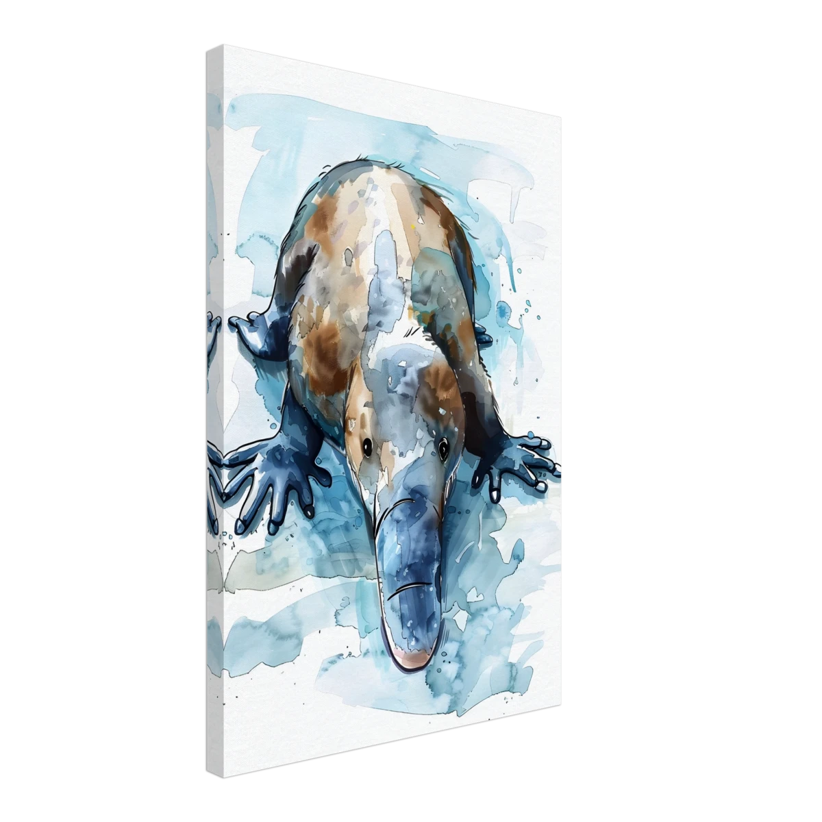 Aqua Explorer | Platypus | Modern watercolor - inspired animal art - 40x60 cm / 16x24″ - Canvas -
