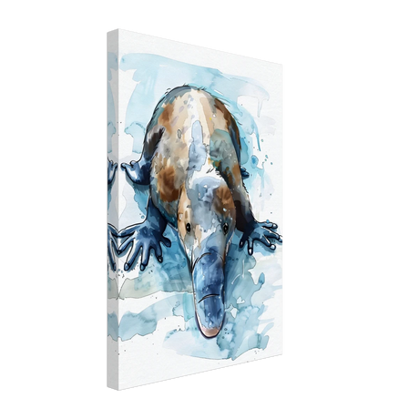 Aqua Explorer | Platypus | Modern watercolor - inspired animal art - 30x45 cm / 12x18″ - Canvas -