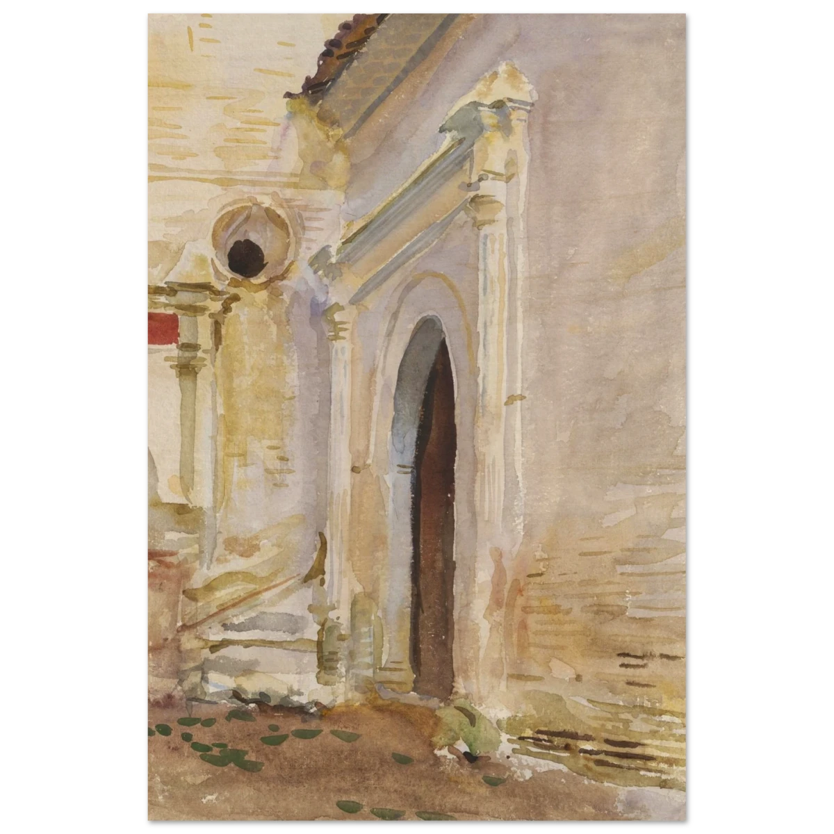 "Arched Doorway" by John Singer Sargent – Architectural Fine Art Print - Wood Prints - 50x75 cm / 20x30″ -