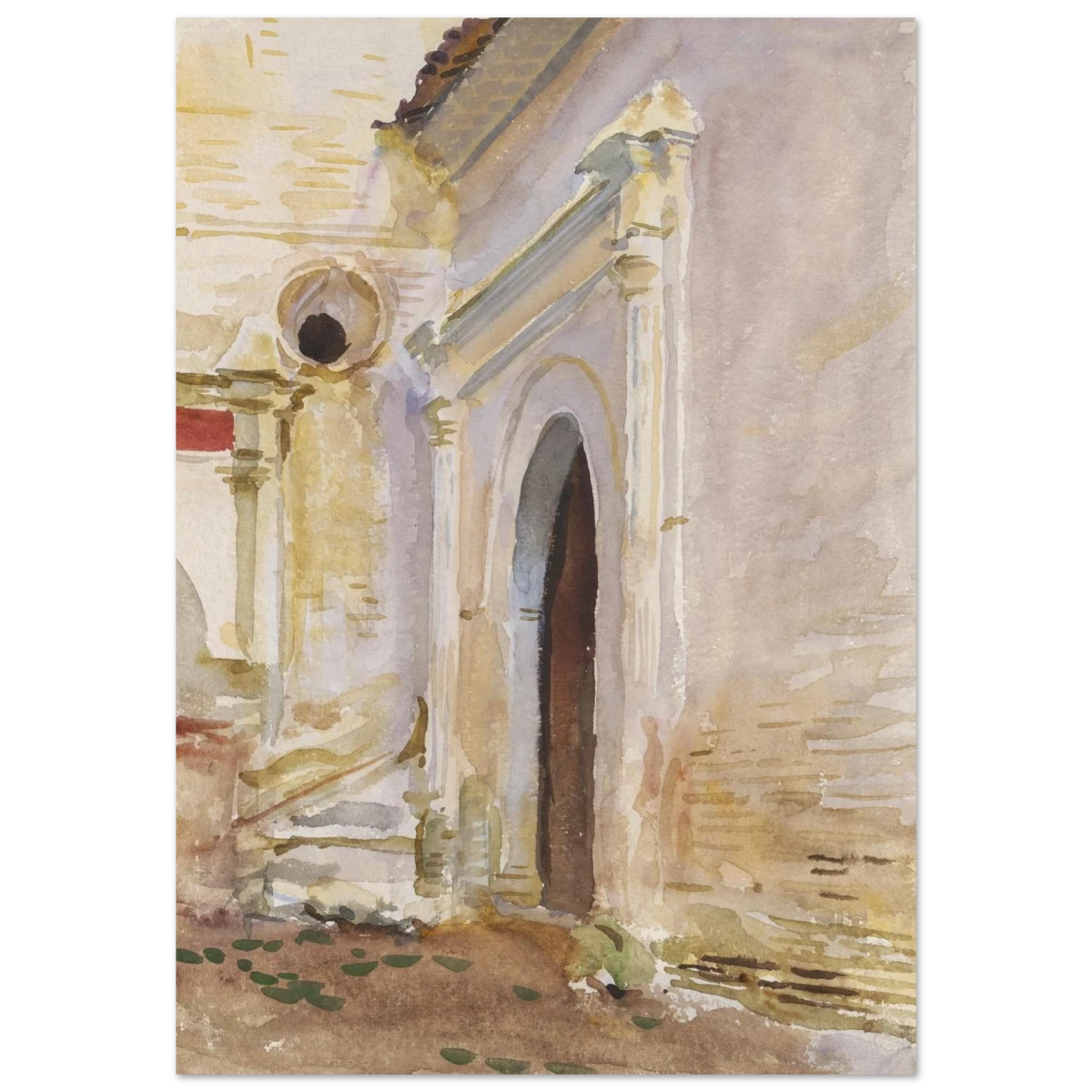 "Arched Doorway" by John Singer Sargent – Architectural Fine Art Print - Fine Art Poster - 70x100 cm / 28x40″ -