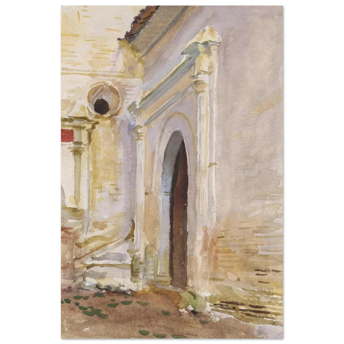 "Arched Doorway" by John Singer Sargent – Architectural Fine Art Print - Fine Art Poster - 30x45 cm / 12x18″ -
