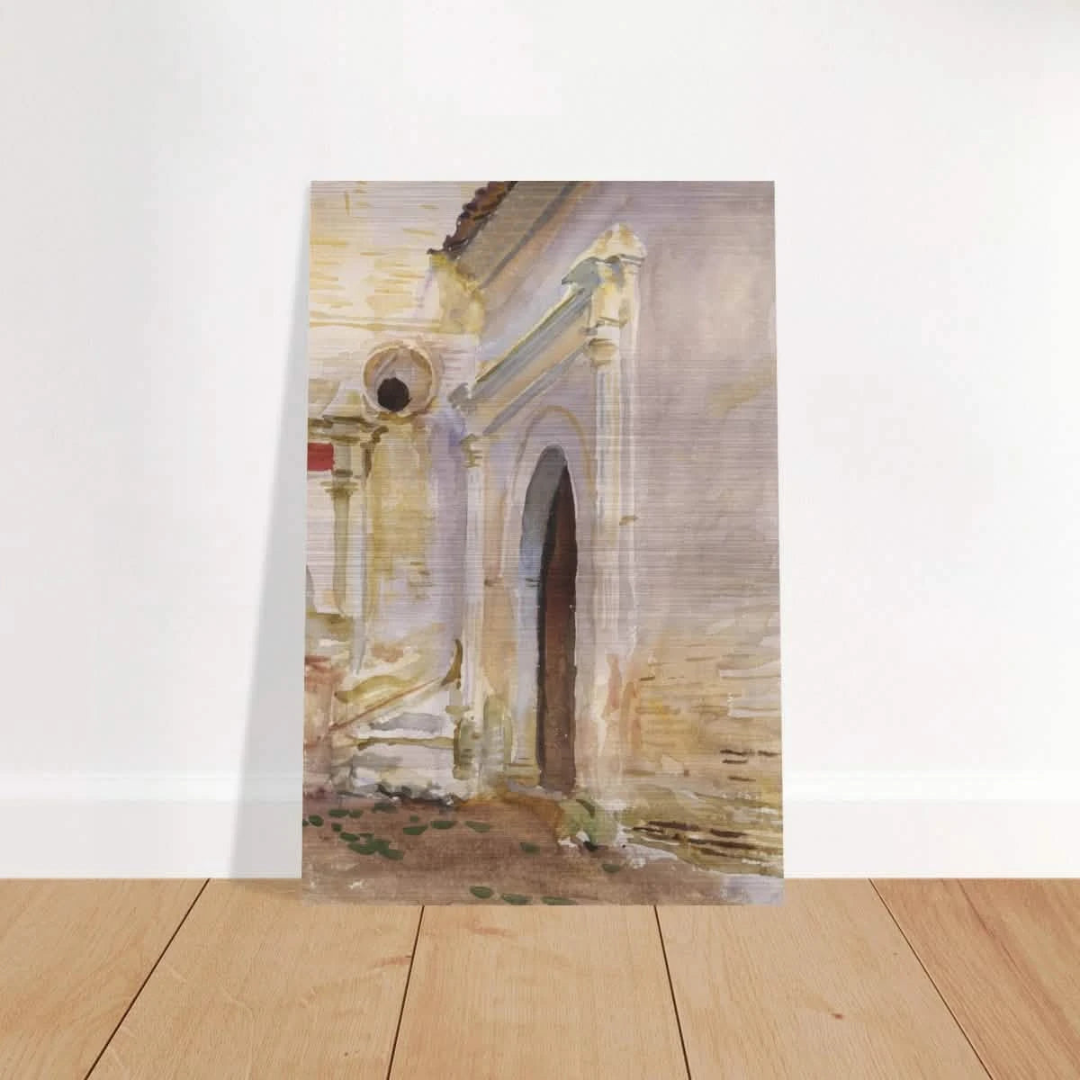 "Arched Doorway" by John Singer Sargent – Architectural Fine Art Print - Brushed Aluminum Print - 30x45 cm / 12x18″ -